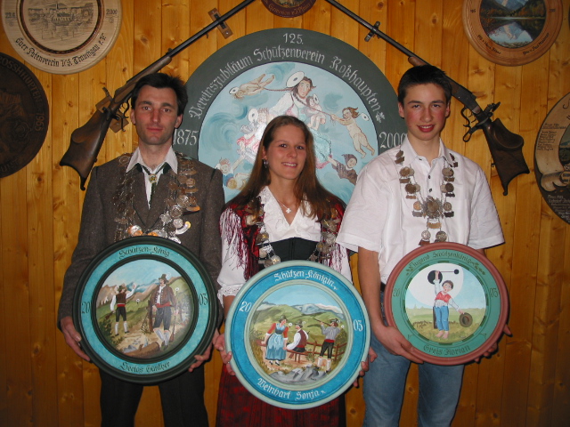 Schützenkönige 2003 - Günther Seelos, Sonja Weinhart, Florian Greis