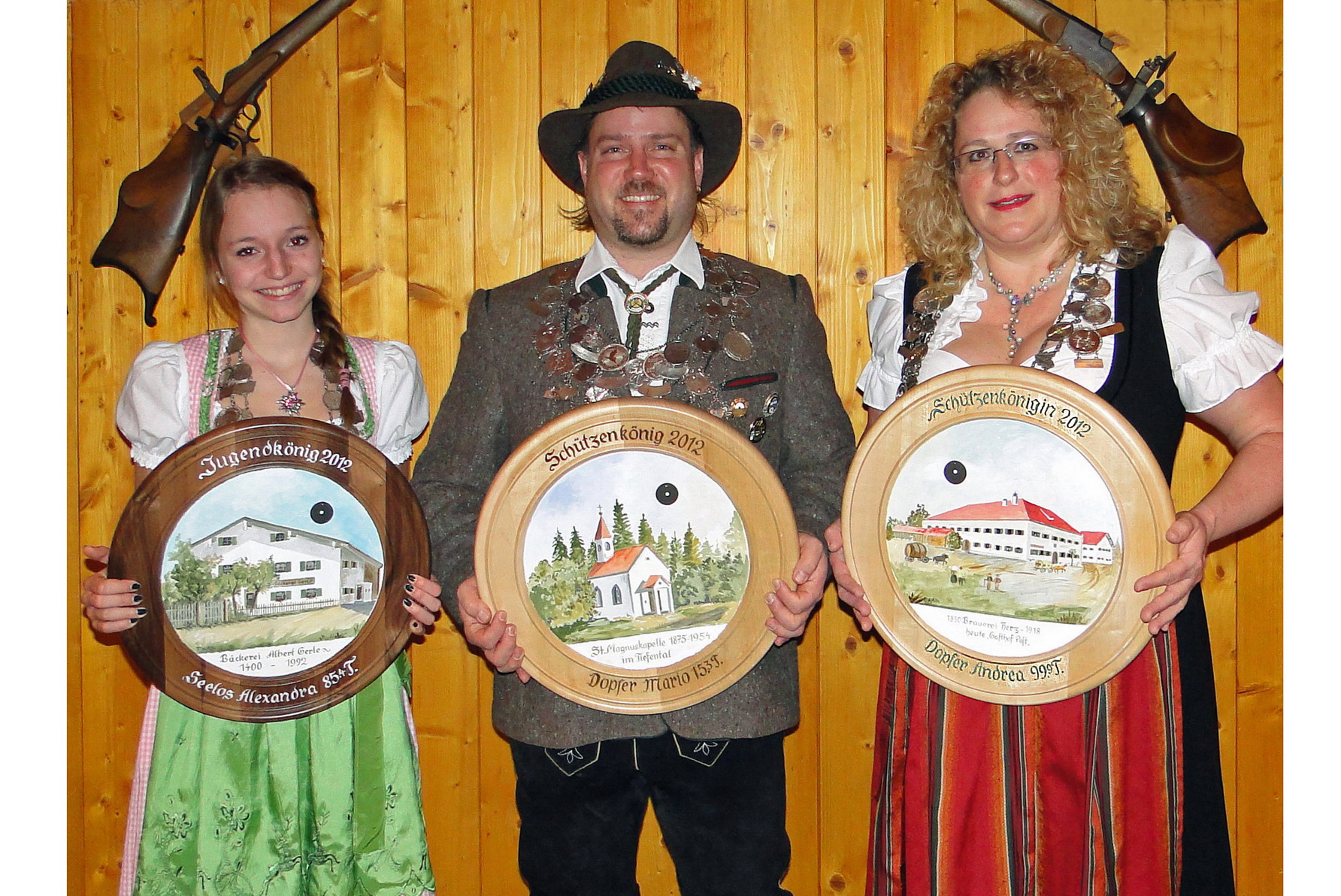 Schützenkönige 2012 - Alexandra Seelos - Mario Dopfer - Andrea Dopfer