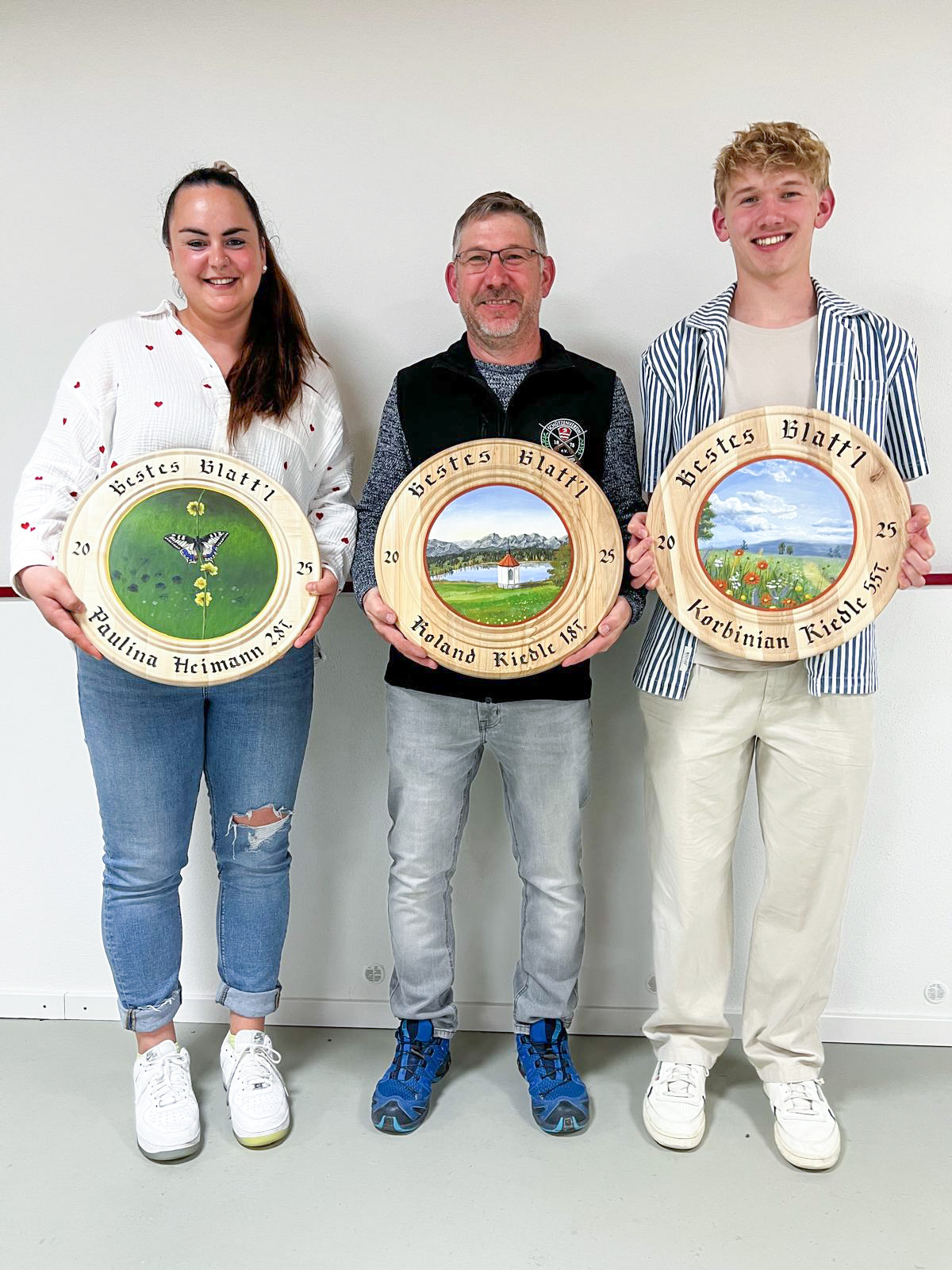 Königschießen 2024-25 - Blattlsieger Pauline Heimann, Roland Riedle, Korbinian Riedle Königschießen 2024-25 - Blattlsieger Pauline Heimann, Roland Riedle, Korbinian Riedle