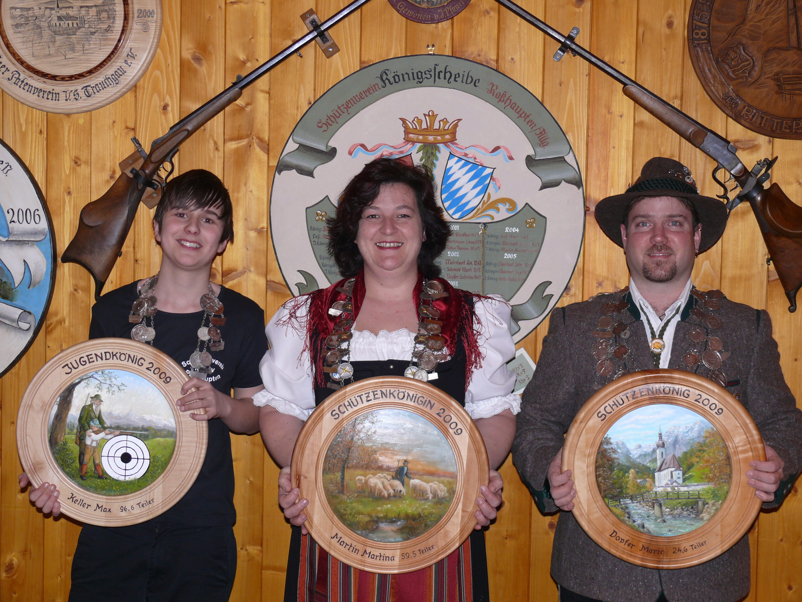Schützenkönige 2009 Max Keller - Martina Martin - Mario Dopfer